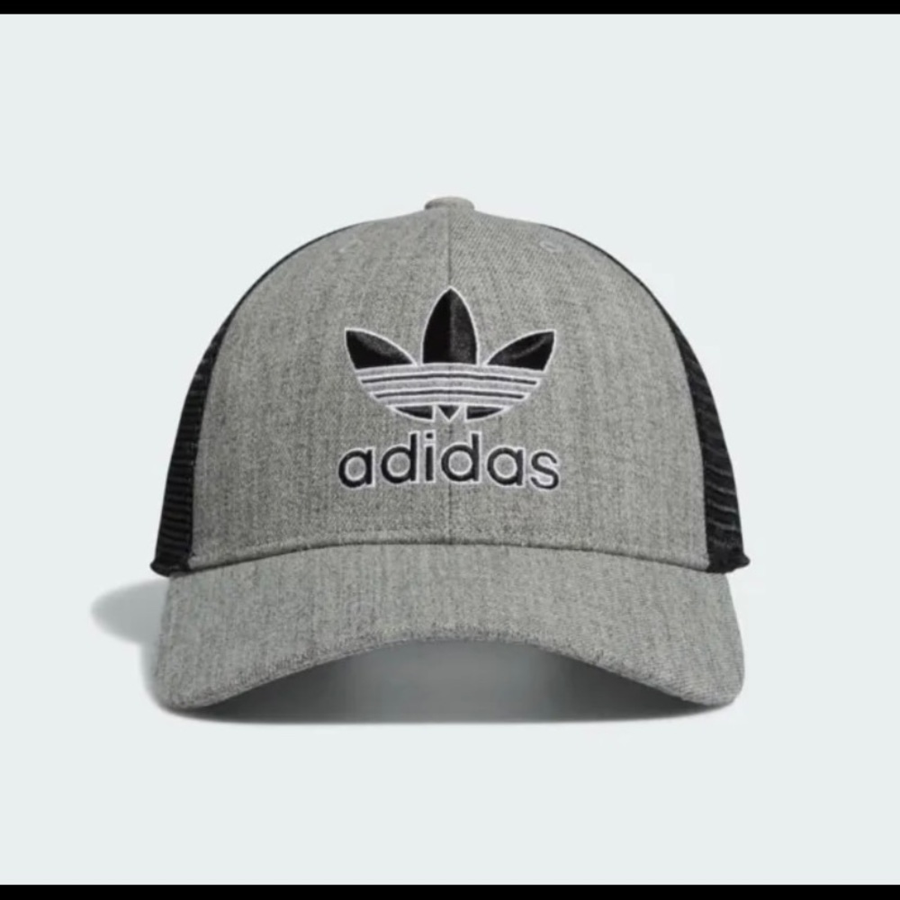 Adidas Originals Trucker Snapback Cap Hat Grey/Black Adjustable OSFA NWT